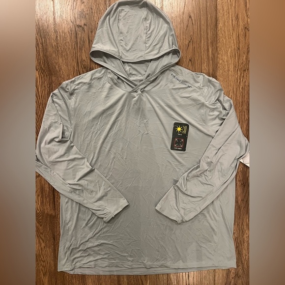 NWT  Realtree Men's Fishing Hoodie Shirt Pullover Long Slv Gray 3XL - Picture 1 of 5